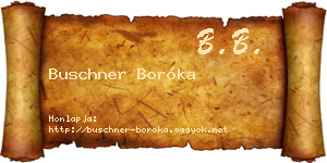 Buschner Boróka névjegykártya